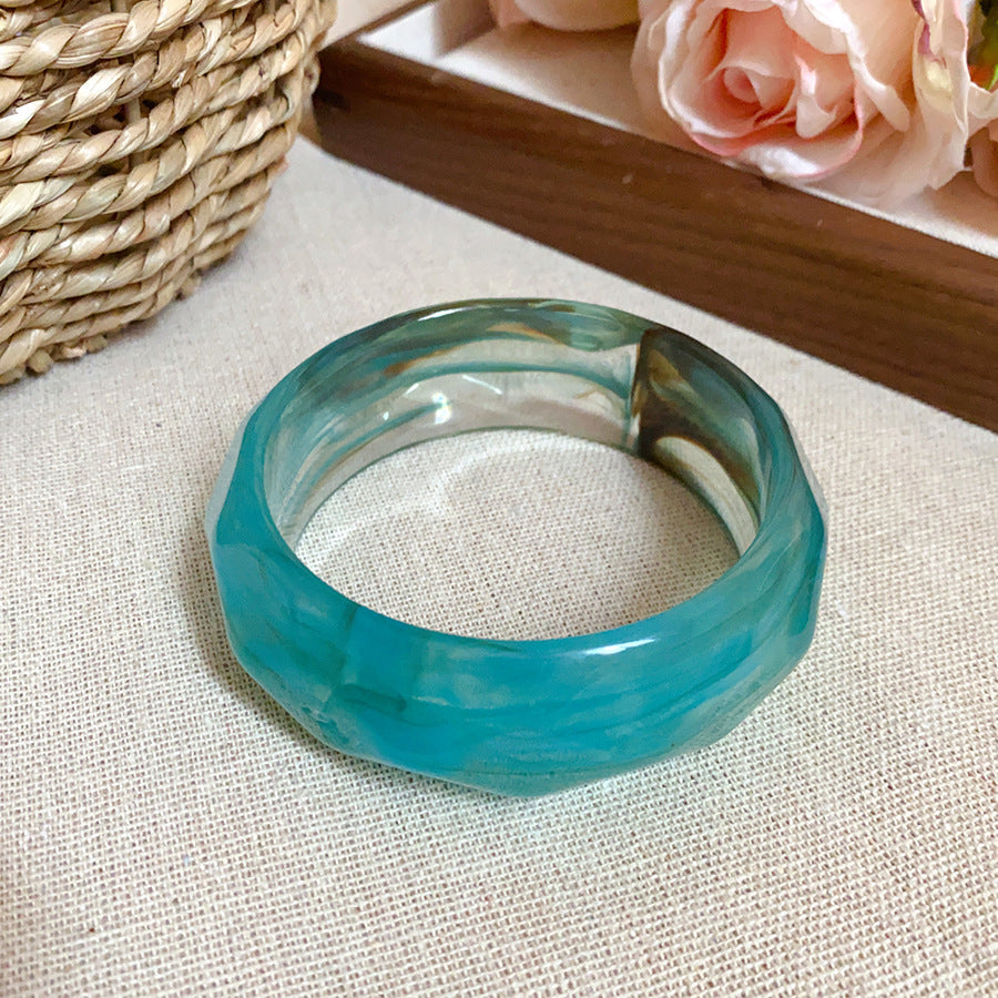 Vacation Style Acrylic Round Open-ended Fresh Sweet Niche Bracelet