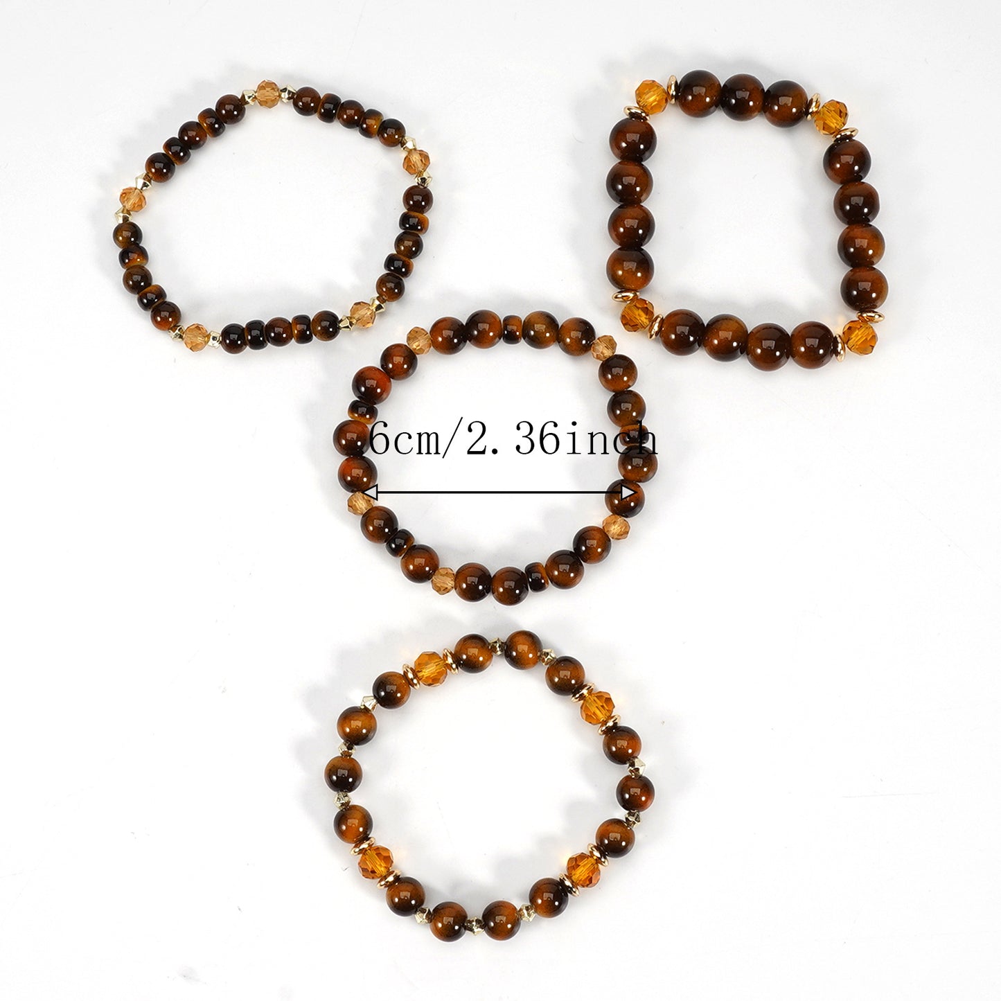 Women's & Men's Imitation Tiger Eye Stone Round Beads Jade Cat Style To Bracelet