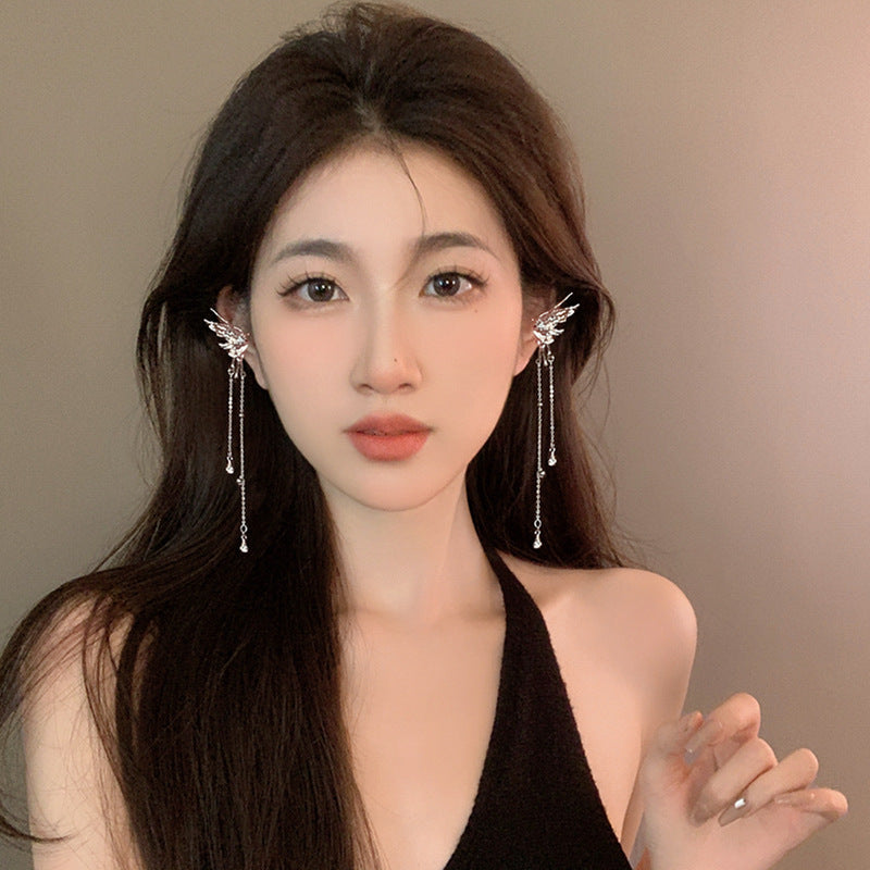 Super Fairy Elf Butterfly Tassel Female Bone High-grade Sense Ear Clip