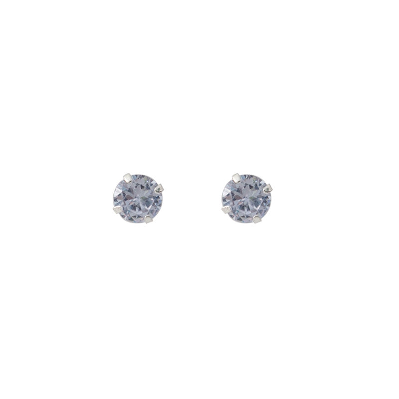 Women's Needle Simple And Compact Zircon Light Luxury High Sense Earrings