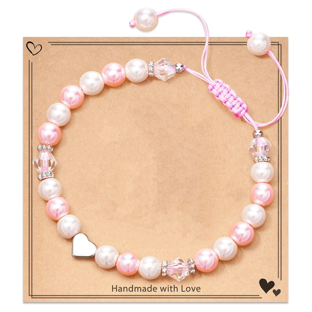 Imitation Pearl Love Woven Little Easter Bracelet