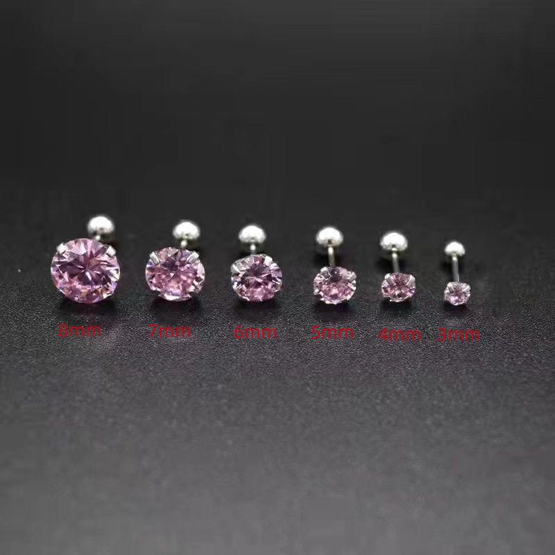 Female Sier Needle Screw Twist Sleeping Earrings