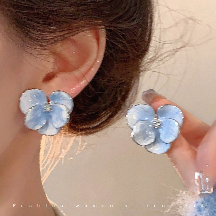 Women's Vacation Style Super Fairy Sweet Flower Seaside Colorful Little Wild Earrings