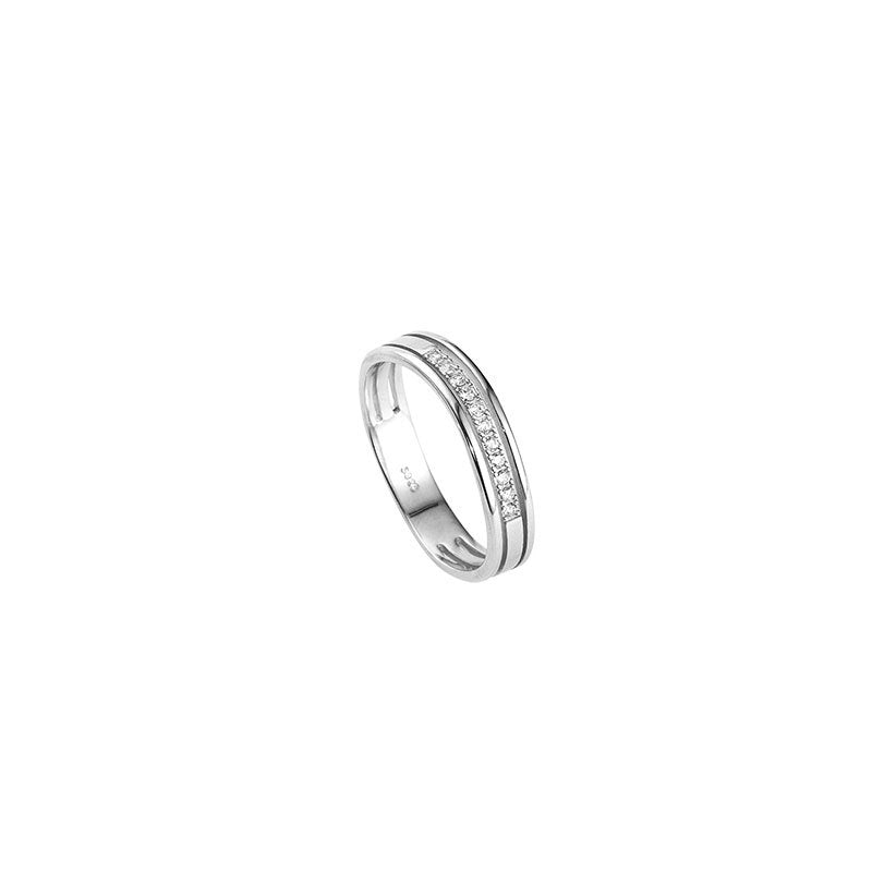 Bagues minimalistes de niche féminine en argent Sterling Zircon