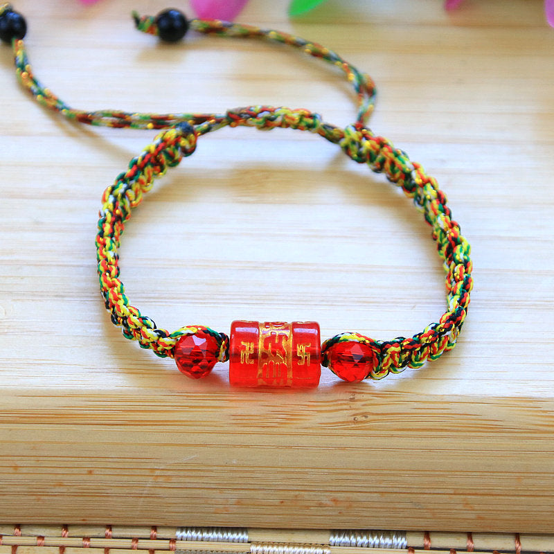 Words Mantra Barrel Beads Line Woven Bracelets