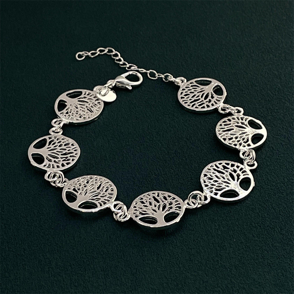 Creative Sier Plated Lucky Tree Popular Bracelet
