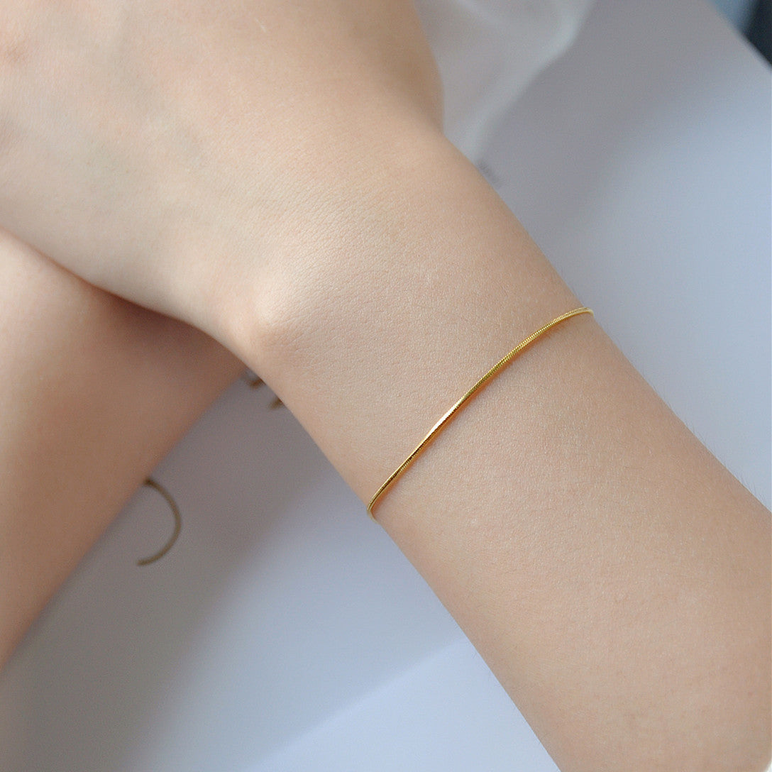 Bracelets de nuit simples en acier pour femmes, sans décoloration, os de serpent, à la mode