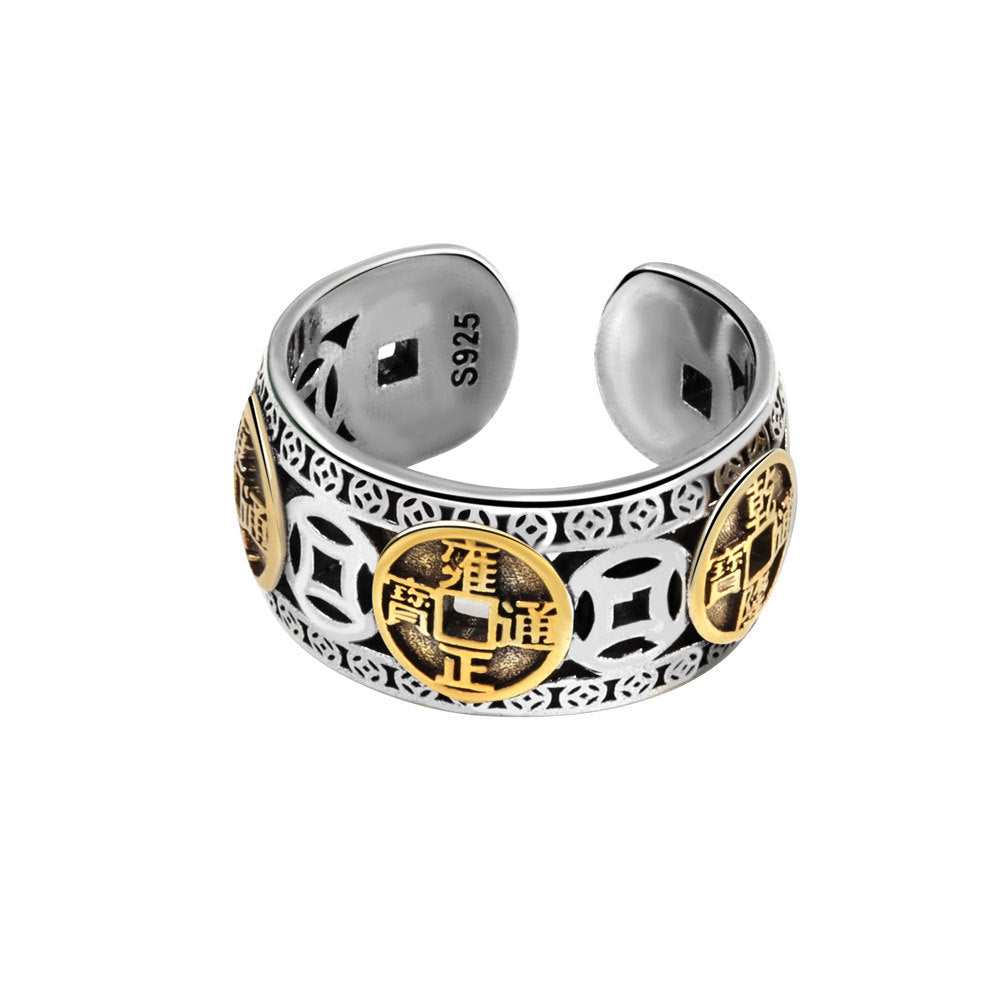 Women's & Men's & Wide Version Dynasty Five Coins Coin Rings