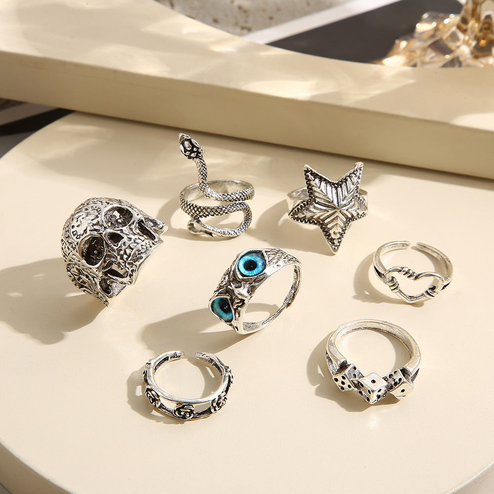 Exaggerated Personalized Skull Starfish Knuckle Owl Rings