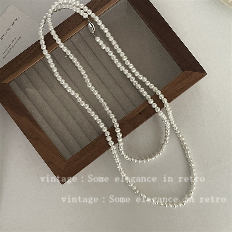 Pearl Long Sweater Chain Chinese Cheongsam Niche Necklaces