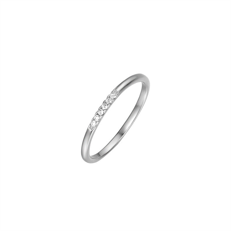 Women's Sterling Sier Design Closed Simple Light Rings