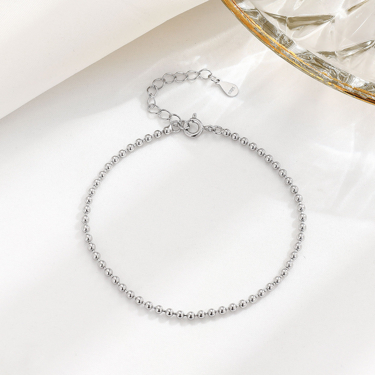 Bracelets de minorité capricieuse en argent sterling pour femmes, perles simples, personnalité