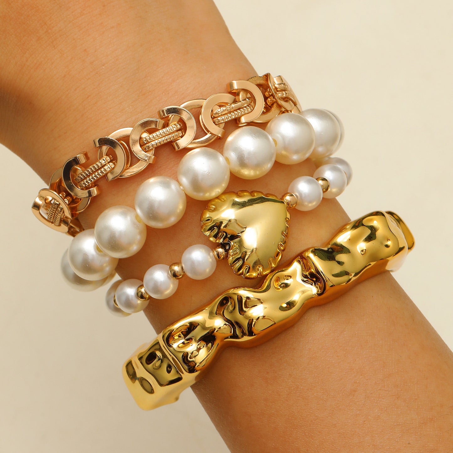 Durable Women's Chain Layered Retro Simple Bracelet