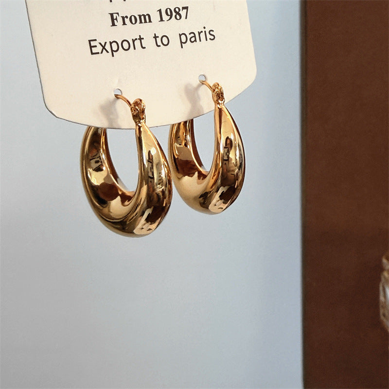 Simple Metal Circle Clip Niche Unique Design Minimalist Graceful Ear Buckle