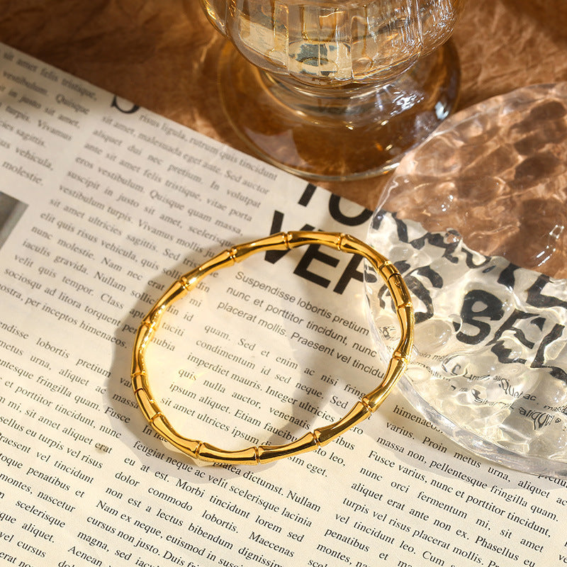 Solid Gold Light Luxury Niche Exquisite Open Titanium Steel Get Bracelet