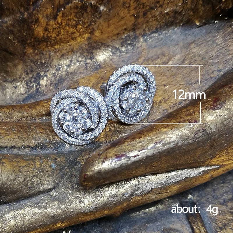 Exquisite Full Diamond Zircon Flower Female Earrings