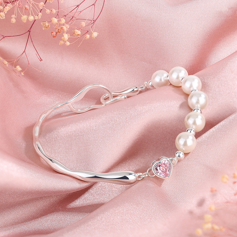 Sterling Sier Branch Half Small Pearl Bracelets