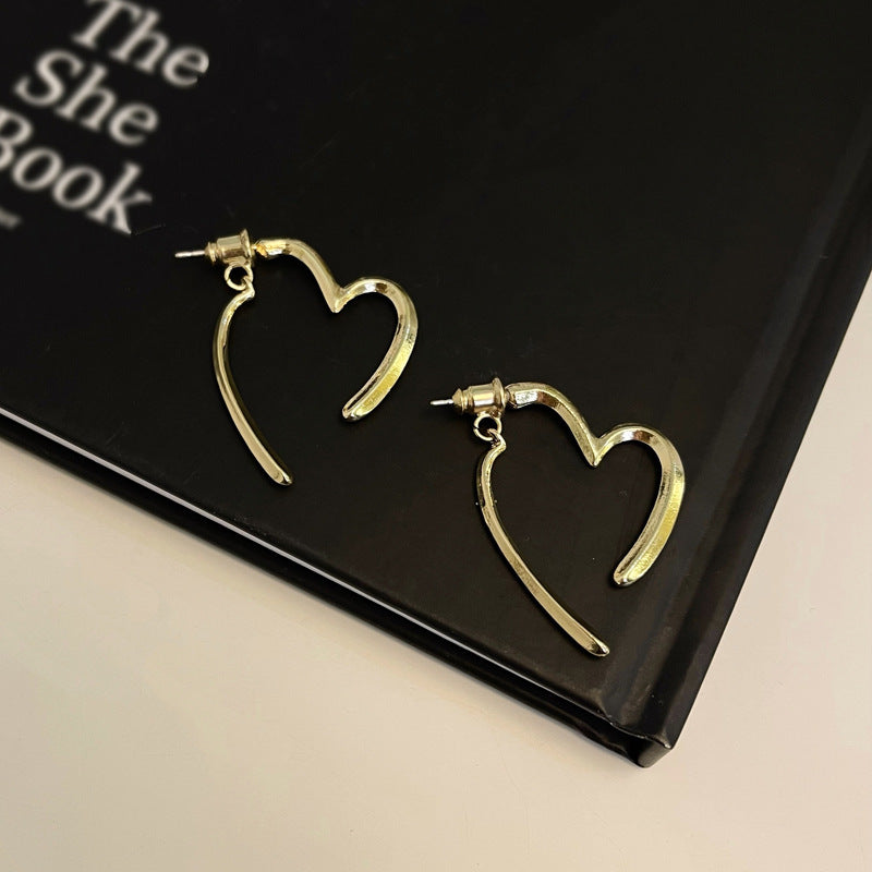 Sweet Cool Metal Simple Love Heart One Earrings