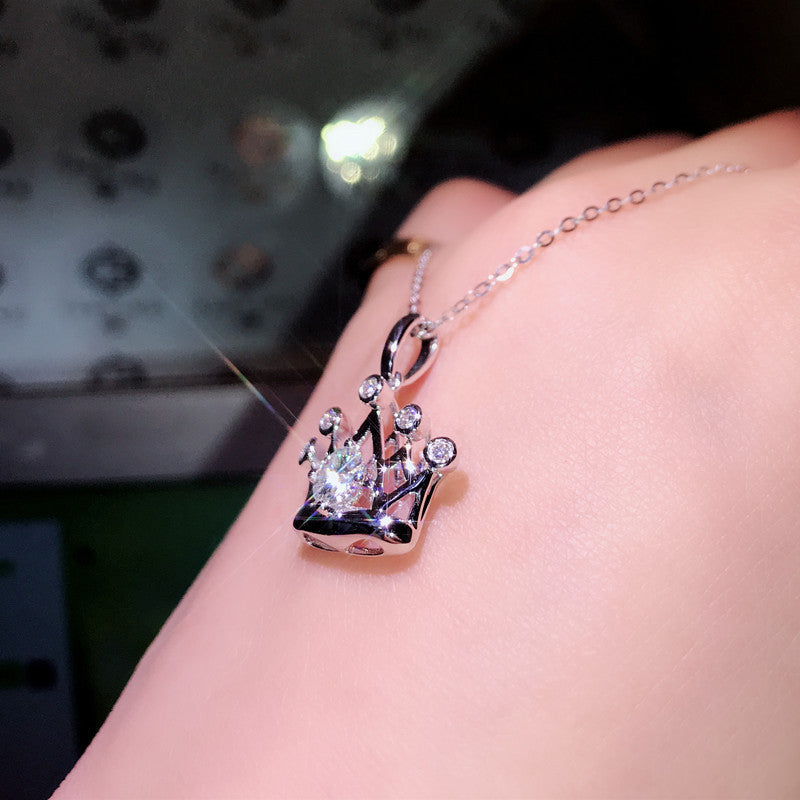 Women's Streaming On Exquisite Zircon Eight Hearts Arrows Necklace