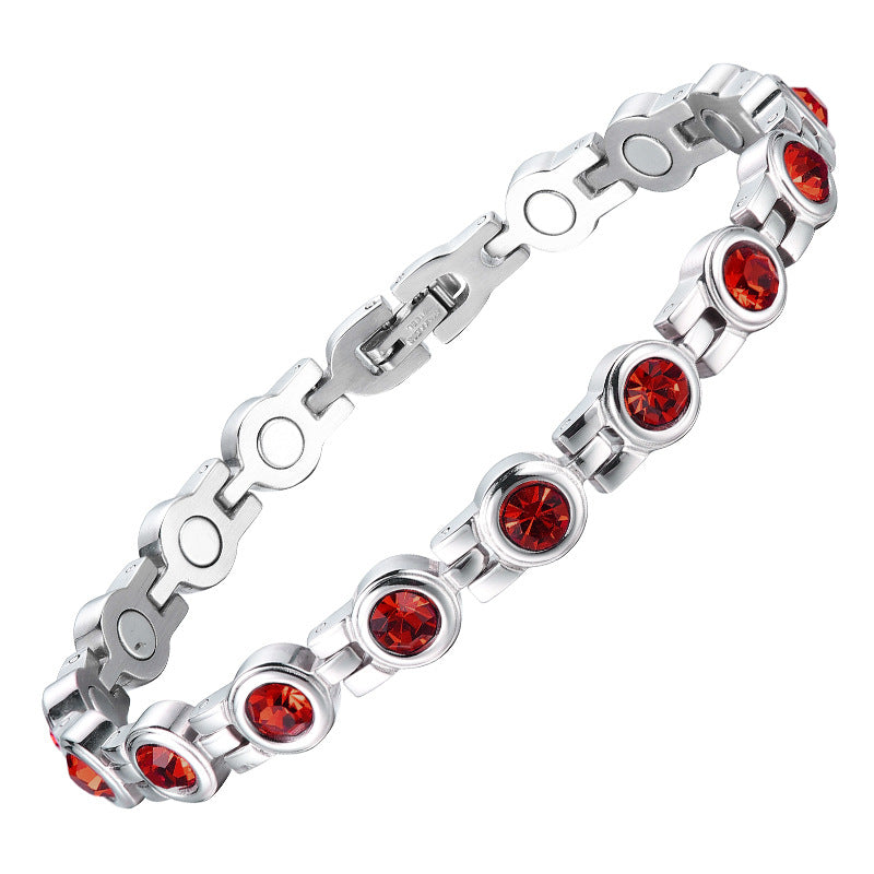 Women's Fashion Simple Rhinestone Zircon Stainless Steel Bracelets