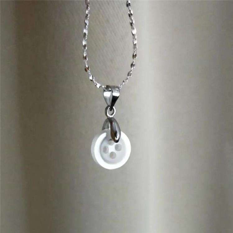 For After School Chen Yu Fan's Novel White Shell Button Necklace