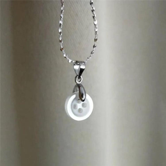 For After School Chen Yu Fan's Novel White Shell Button Necklace
