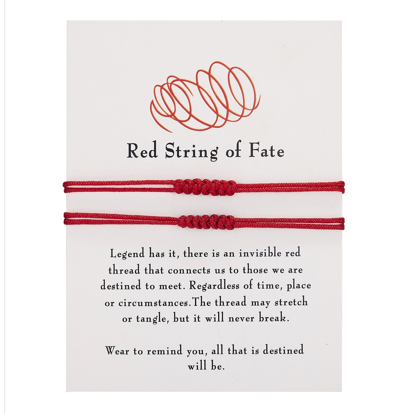 Red Rope Woven Length Adjustable Couple Paper Bracelet