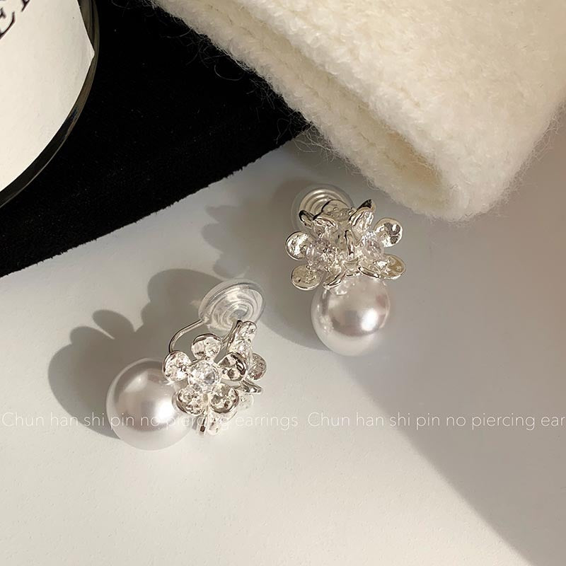 Women's Pearl High-grade Light Luxury Unique Dignified Clips Mosquito Coil Without Ear Clip