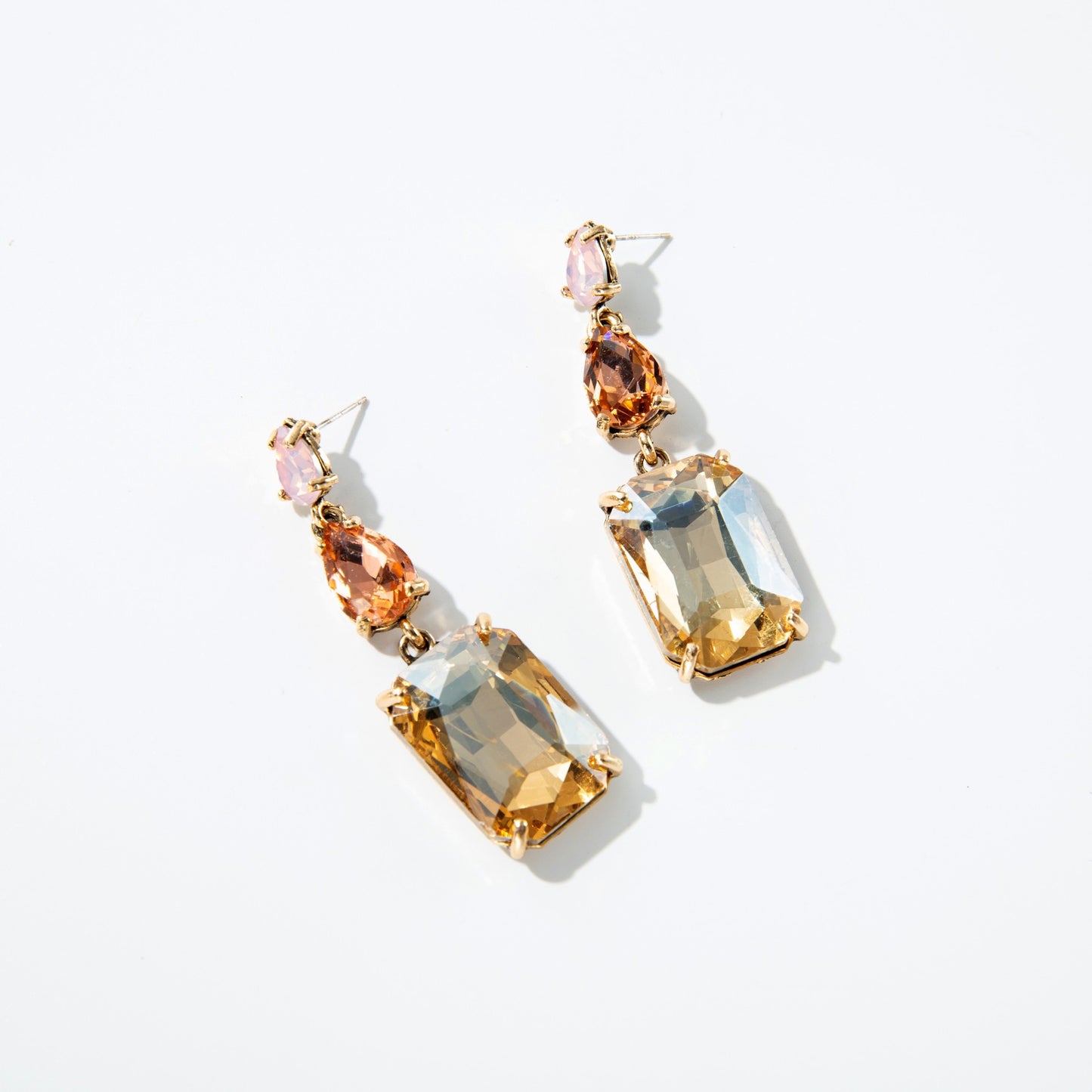 Style Gem Series Geometric Square Water Stud Earrings