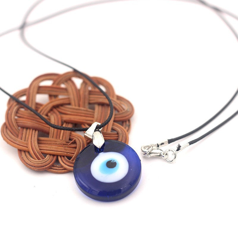 Black Rope Turkish Blue Eye Exquisite Necklace