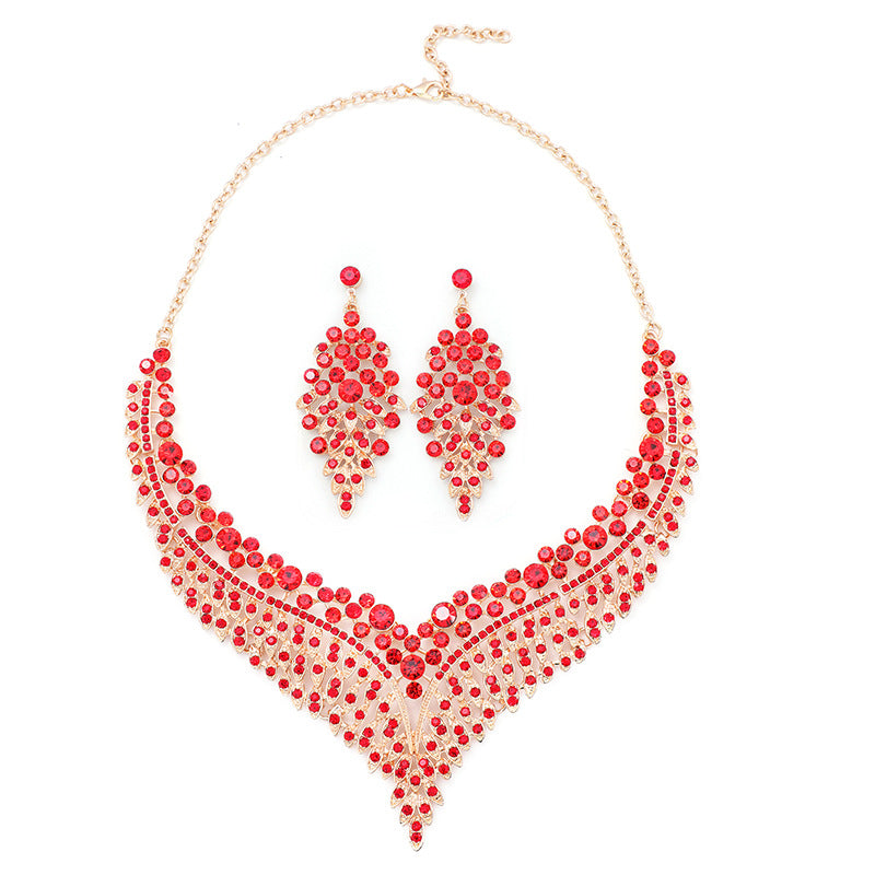 Alloy Clavicle Chain Royal Court Style Vintage High-key Dignified Crystal Rings