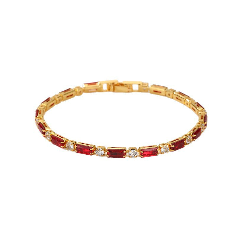 Women's Luxury Fashion Square Zircon High-grade Dopamine Simple Exquisite Versatile Watch Bracelets