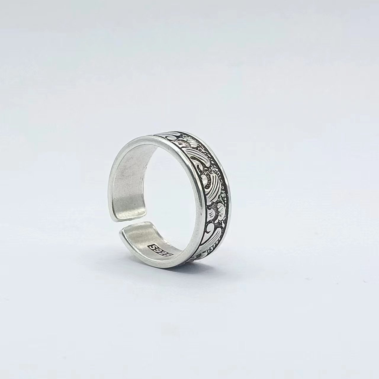 Men's Marcasite Sier Love Oath Niche Unique Retro Ring