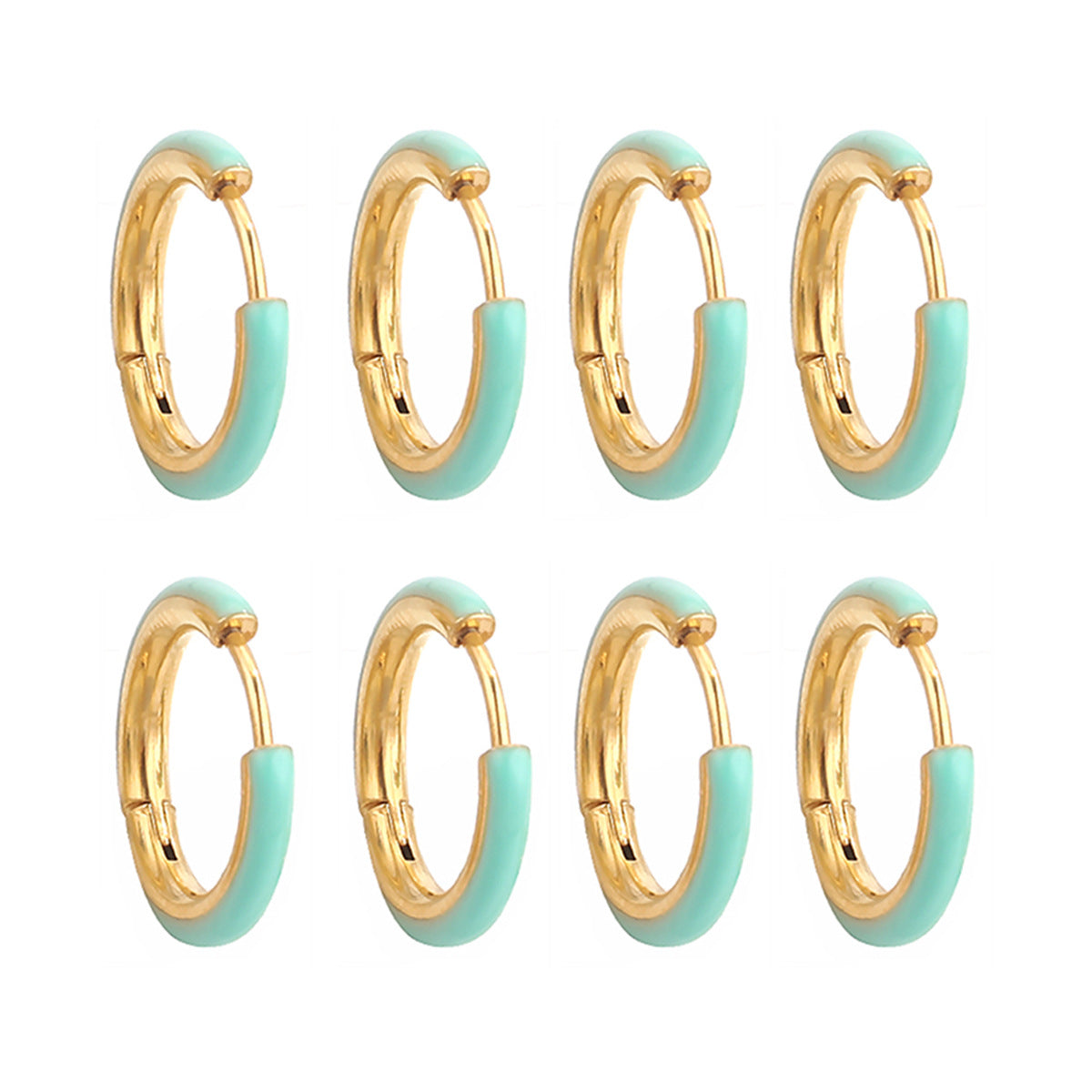 Enamel Color Handmade Oil Dripping Stainless Steel Clip Titanium Classic Ear Buckle