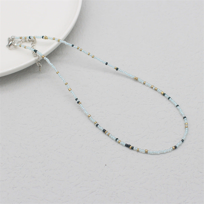 Korean Style Bohemia Khaki Beaded Bead Sweet Necklaces