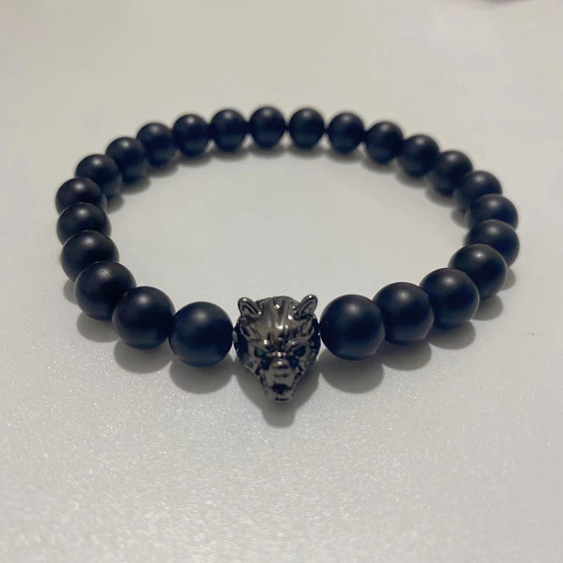 Bracelets en Zircon incrustés de Micro tête de loup dominateur pour hommes