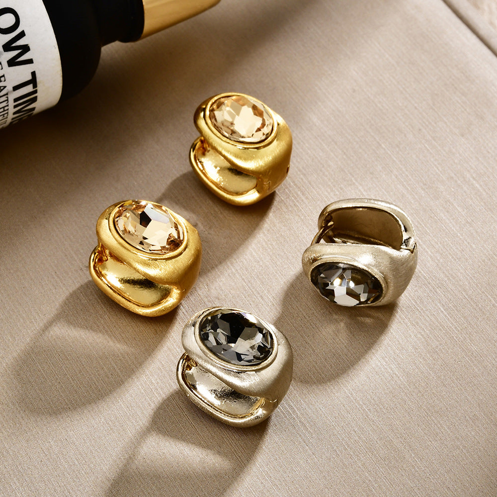 Clip Champagne Zircon Light Luxury High Sense Graceful Ear Buckle