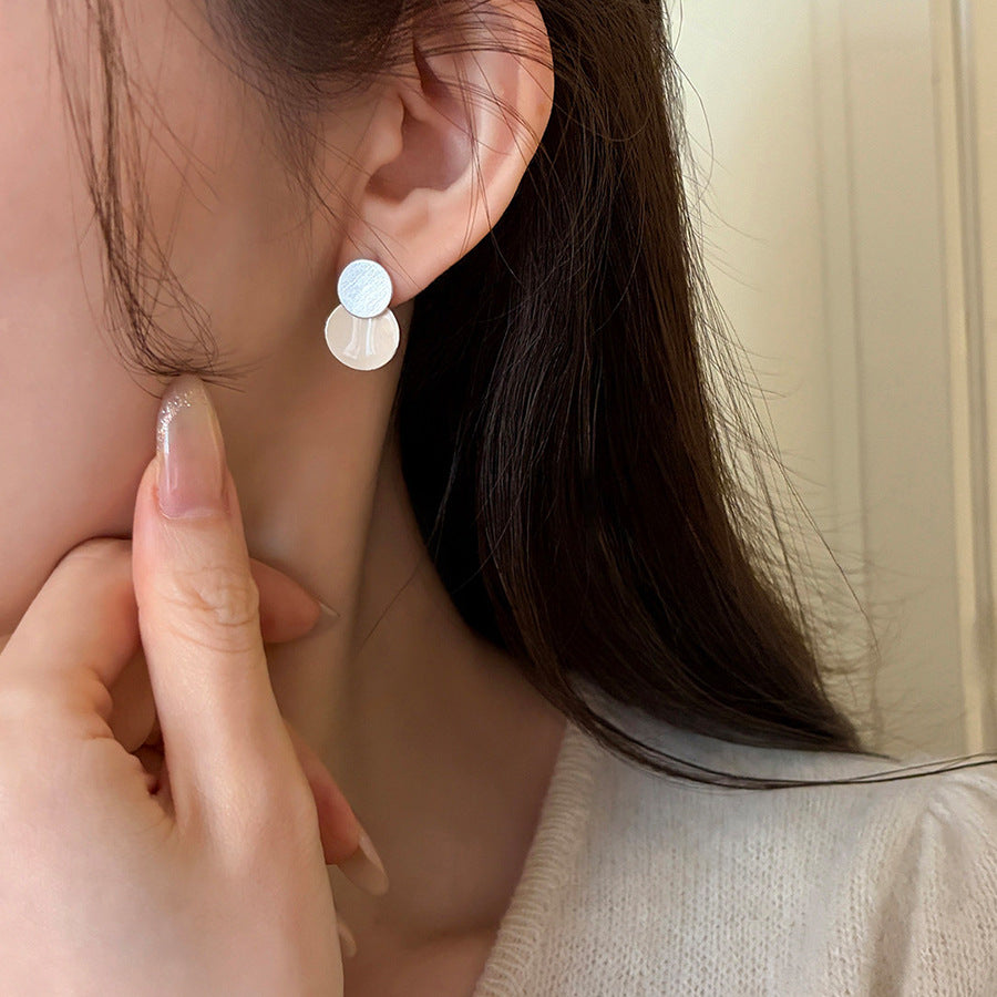 Women's Drop Shaft Wafer Patch Super Beautiful Niche Design Earrings