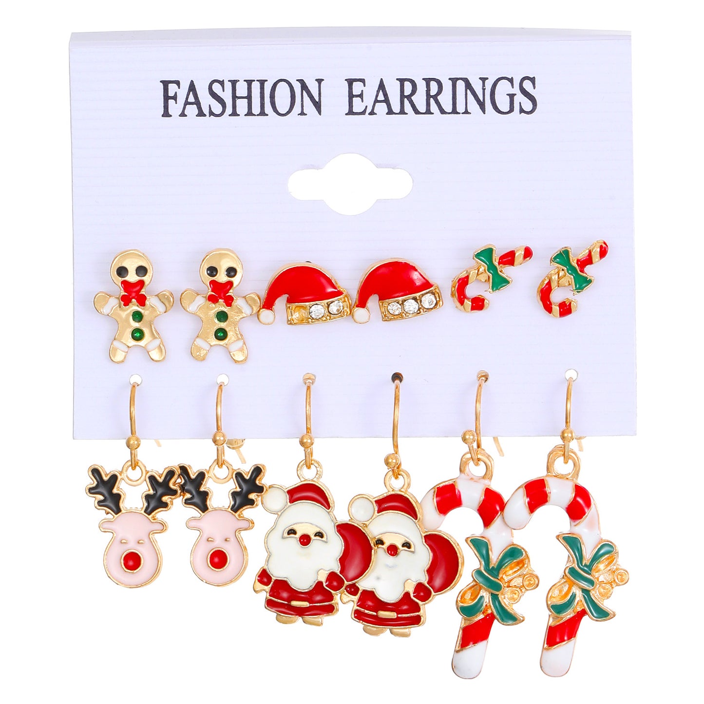 Women's Christmas Suit Drop Oil Jingling Bell Elk Tree Earings Earrings