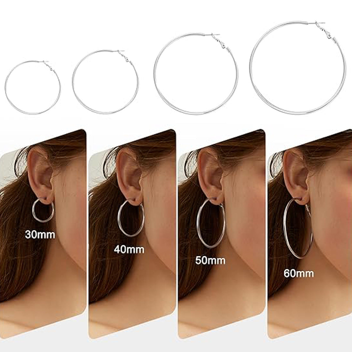 Shrimp Male Buckle Coil Stainless Steel Geometric Circle Earrings