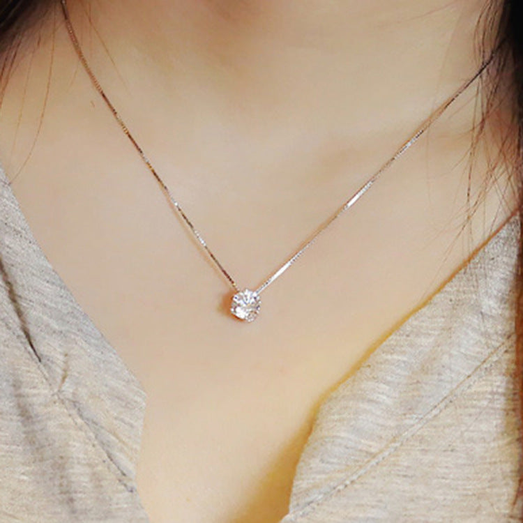 Fashion Single Diamond Zircon Female Trendy Cold Clavicle Necklace