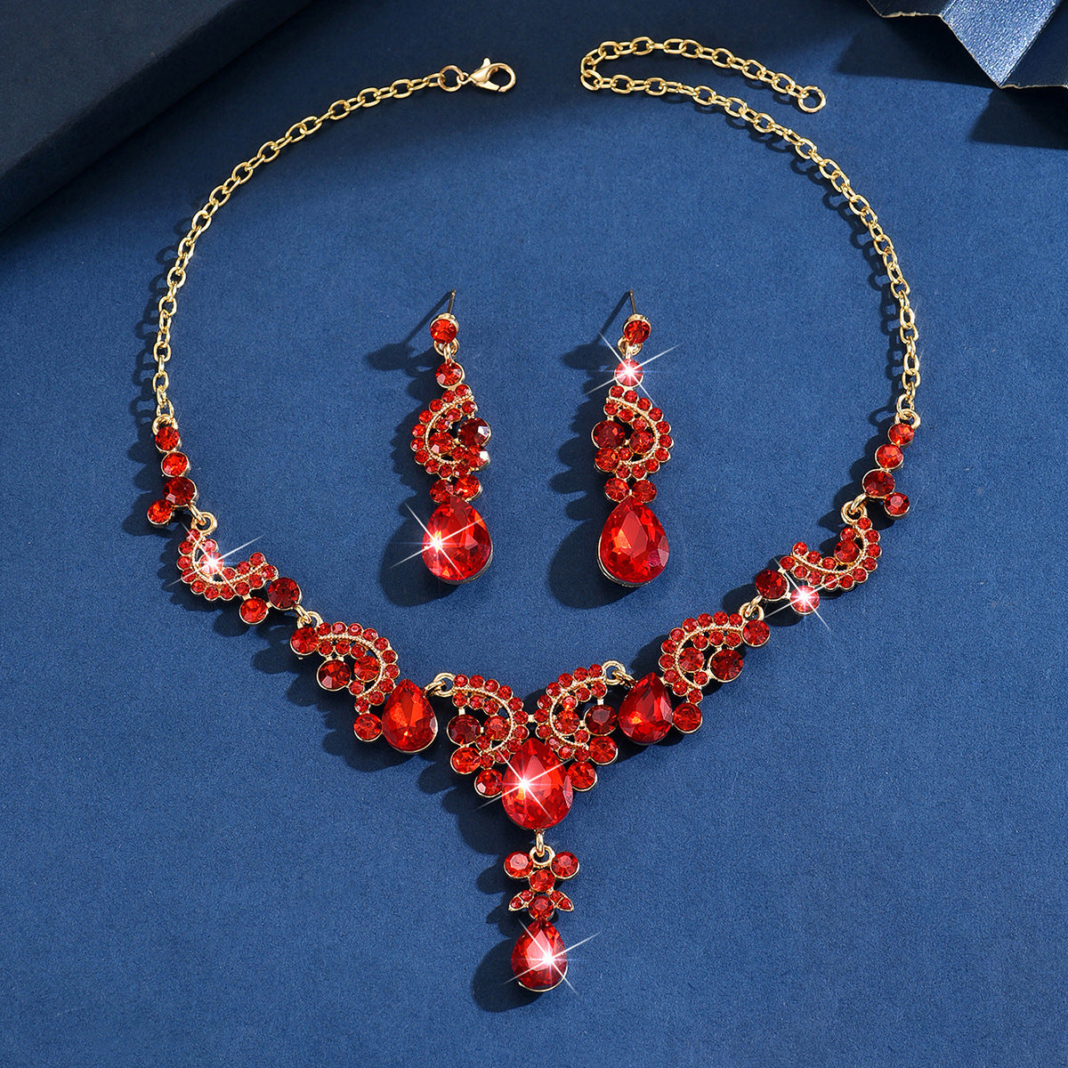 Bridal Wedding Dress Female Rhinestone High Jewelry Set
