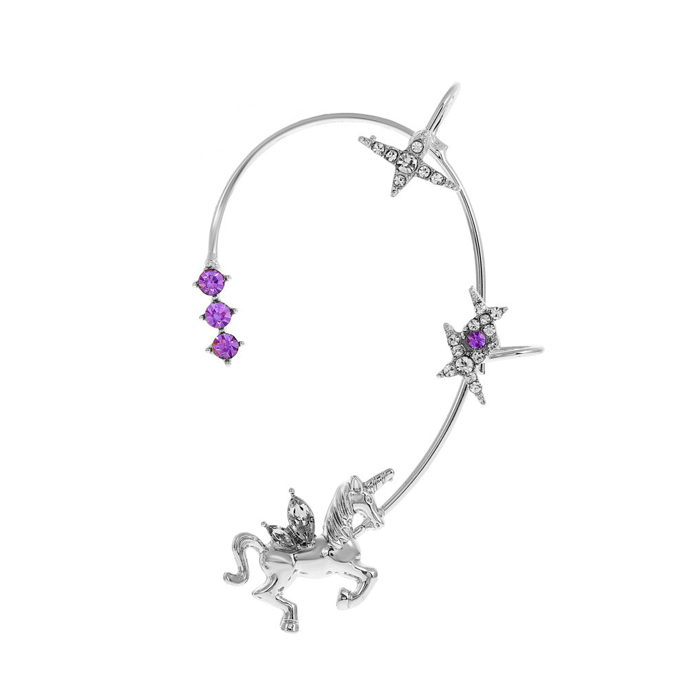 Diamond Butterfly Female Fashion Exaggerated Wings Ear Clip