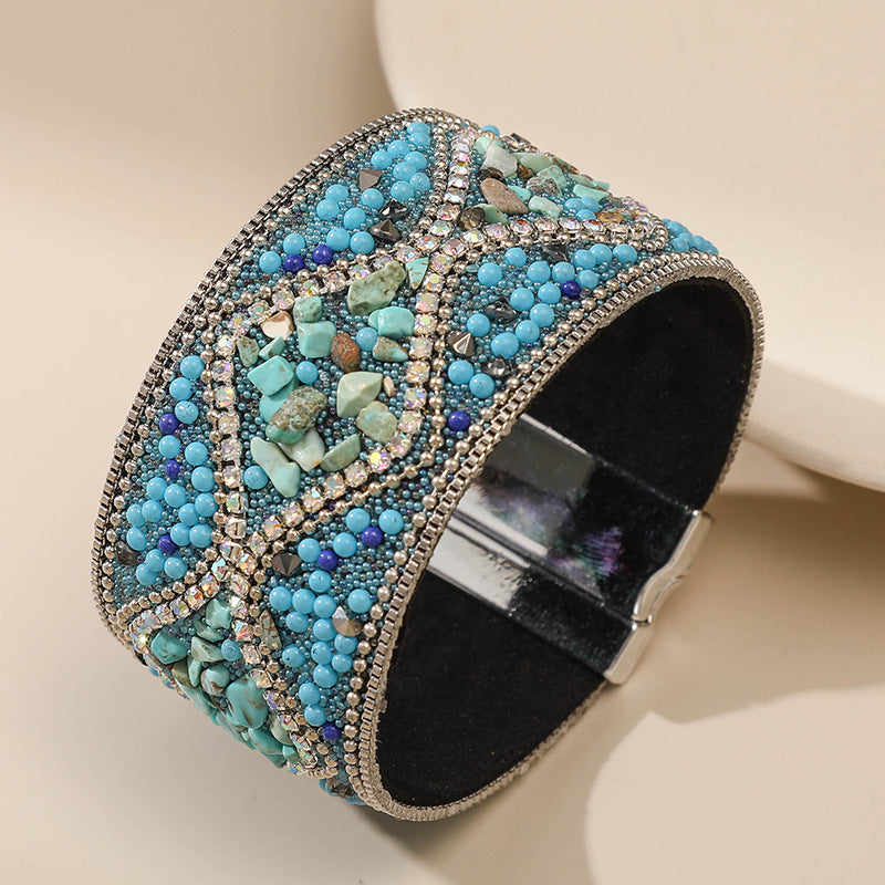 Christmas Gift Bohemian Handmade Gravel Bead Ethnic Bracelet