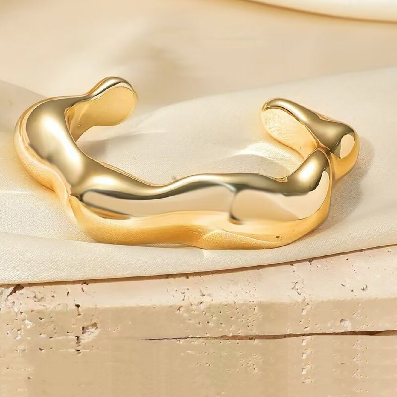 Women's Irregular Wavy Open-ended Personalized Niche Design Bracelet