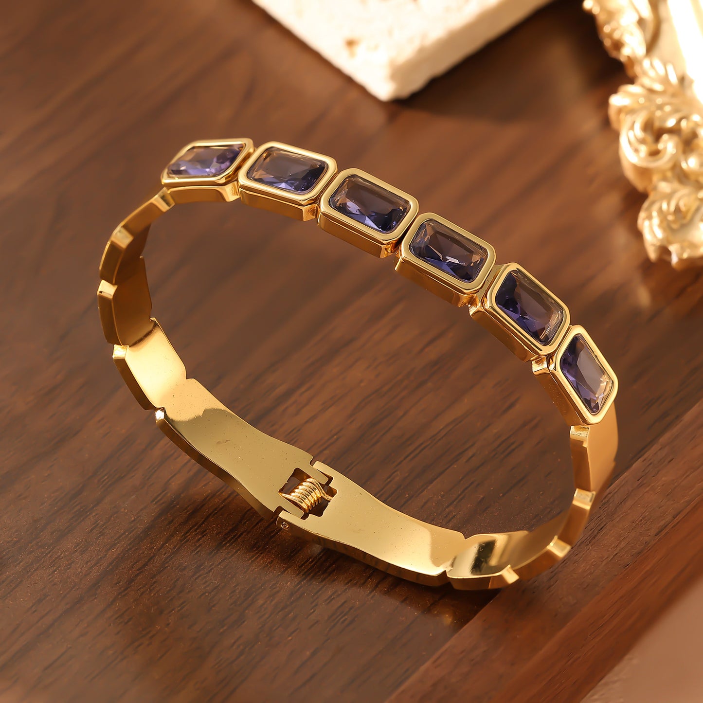 Steel Square Colored Design Trendy Cool Bracelet