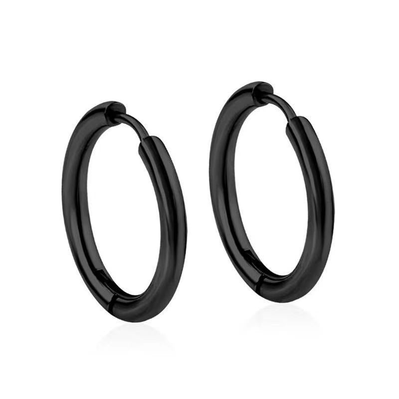 Women's & Men's Black Series Punk Titanium Steel Clips Ear Clip