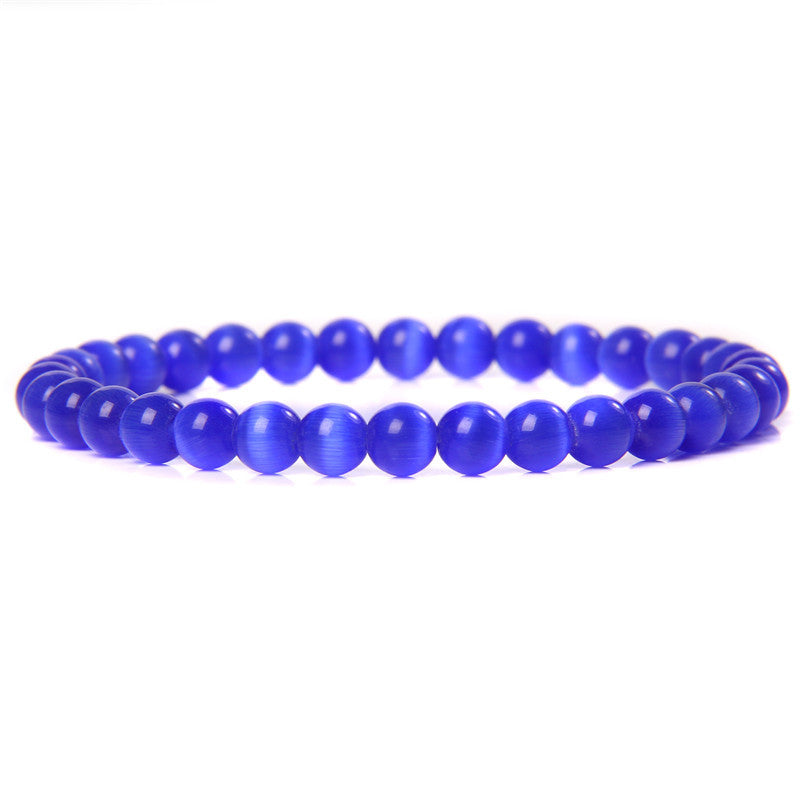 Women's Stone Purple Agate Handmade Round Beads Bracelets