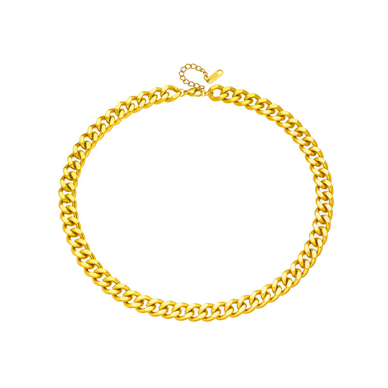 Fashion Vintage Metal Hip Hop Punk Gold-plated Titanium Steel Necklaces