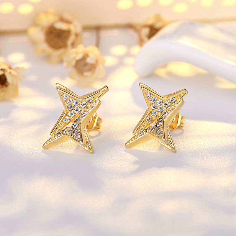 Sterling Sier Needle Simple Female Temperament Stud Earrings